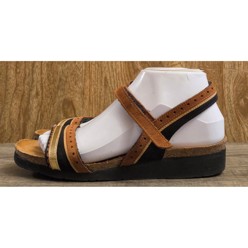 Naot Beverly Slingback Sandals Women's Size 39 US 8 Brown Black - Picture 3 of 10
